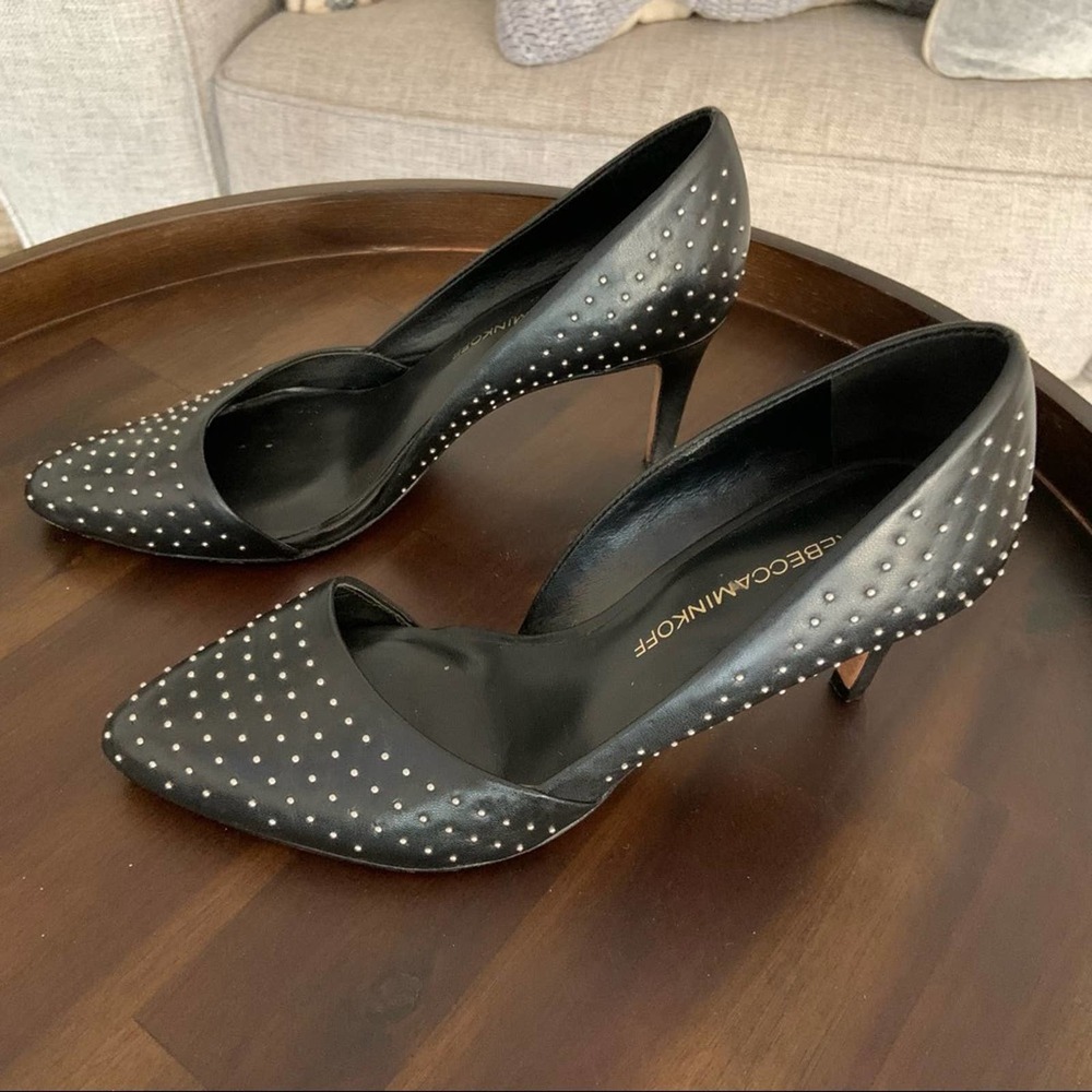 Rebecca Minkoff Black Studded Heels Size 7 - Picture 3 of 8